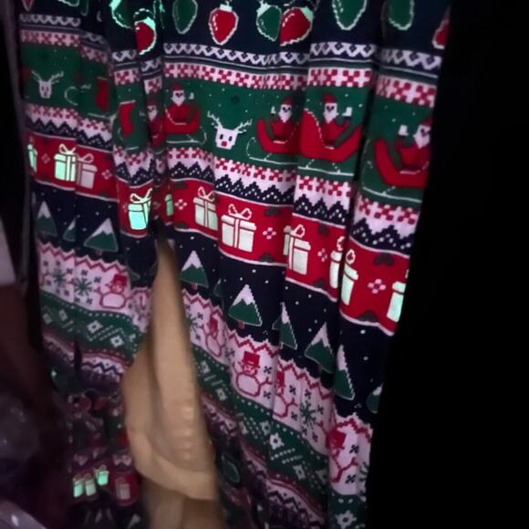 PLACE, Glo Christmas Fair-isle Cotton stretch Pajamas Joggers- Unisex Adult XL - Picture 7 of 8